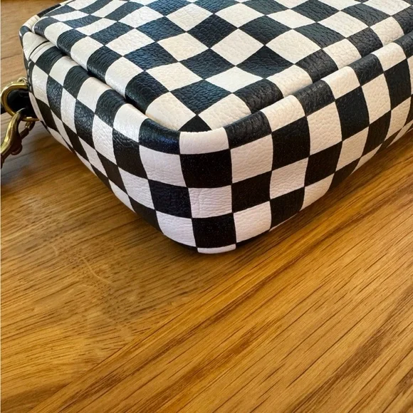 Clare V Checkered Black and White midi sac Crossbody Bag - Picture 5 of 10